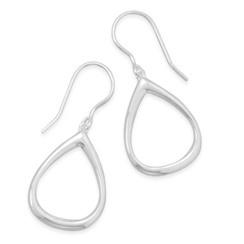 Cut Out Soft Triangle Earrings on French Wire