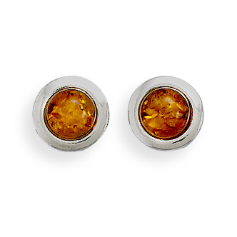 Baltic Amber with Polished Edge Earrings