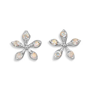 AB Crystal Flower Earrings