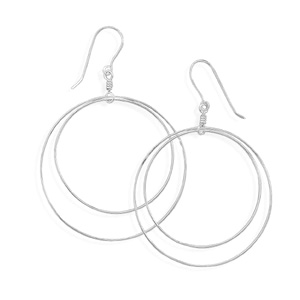 Double Open Circle Earrings on French Wire