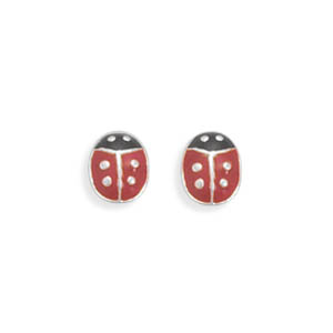 Enamel Ladybug Post Earrings