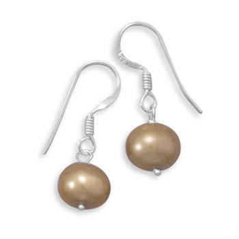 Gold Cultured Freshwater Pearl French Wire
