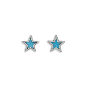 Light Blue Star Stud Earrings