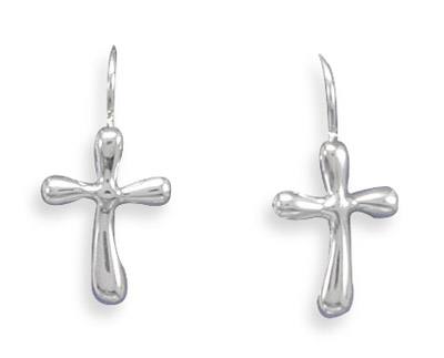 Polished Cross Wire Earrings