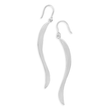 Wave Design French Wire Earrings