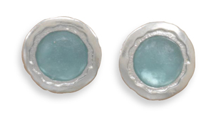 Round Ancient Roman Glass Earrings