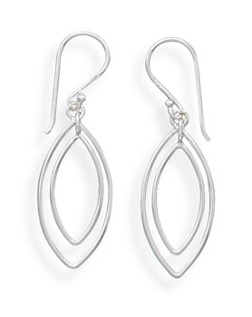 Double Marquise Drop French Wire Earrings
