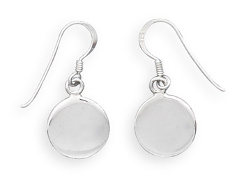 Round Engravable French Wire Earrings