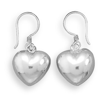 Puffy Heart French Wire Earrings