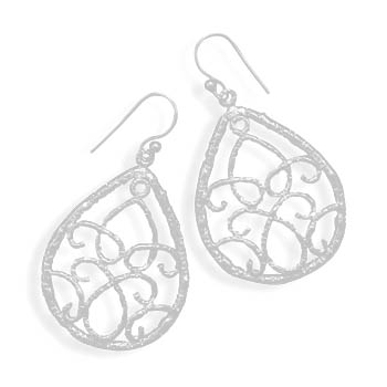 Pear Shaped Cut Out Wire Design Earrings
