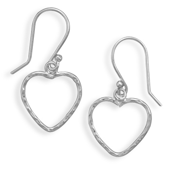 Open Heart French Wire Earrings
