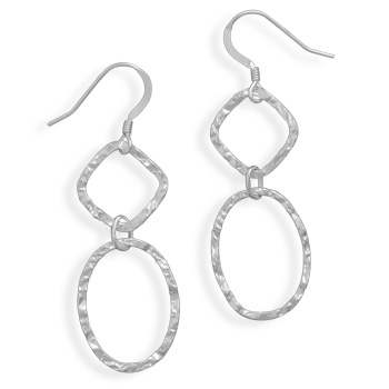 Textured Open Link French Wire Earrings
