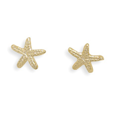Gold Plated Starfish Stud Earrings