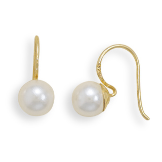 Gold Plated Imitation Pearl Earrings