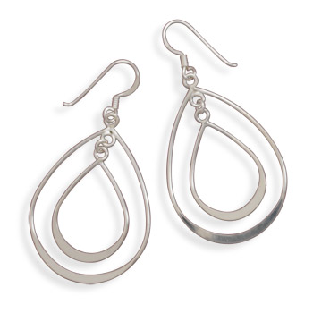 Double Pear Shape French Wire Earrings