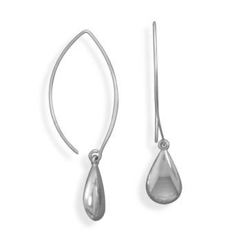 Marquise Wire Earrings with Pear Shape Drop