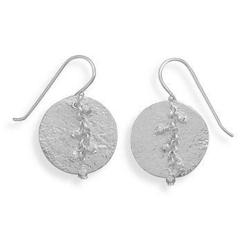 Earrings with Textured Disc and Beads