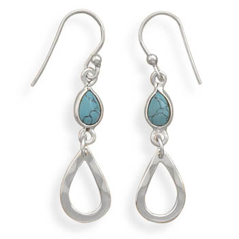 Turquoise Drop French Wire Earrings