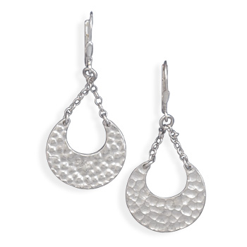 Chain Drop Hammered Earrings