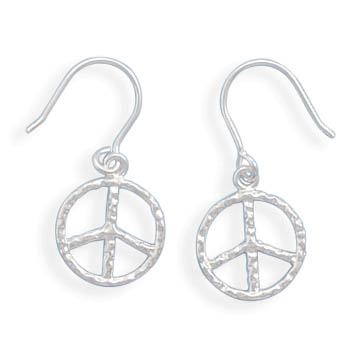 Peace Sign French Wire Earrings