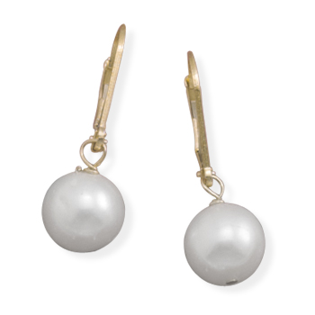 Cultured Freshwater Pearl 14/20 Gold Filled Lever Earrings