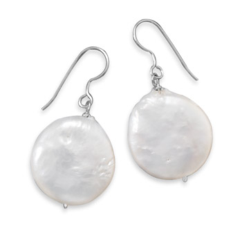 Cultured Freshwater Coin Pearl Earrings