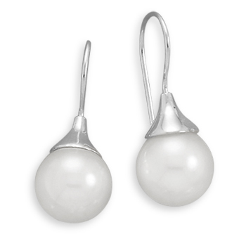 Simulated White Pearl Earrings