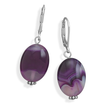 Dyed Purple Agate Earrings