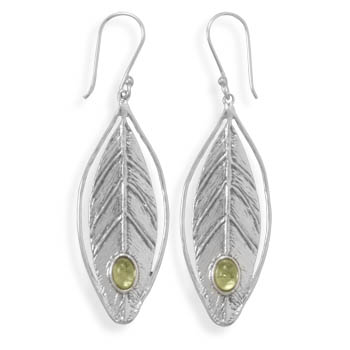 Leaf Design Earrings with Peridot