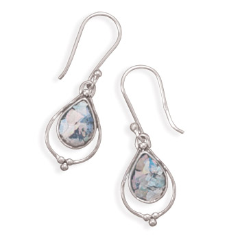 Pear Shape Roman Glass Earrings