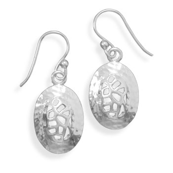Oval Cut Out Hammered Earrings