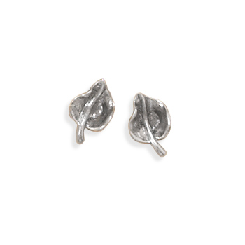 Oxidized Leaf Earrings