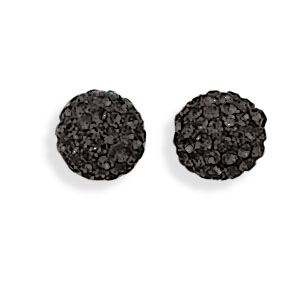 Black Crystal Ball Earrings