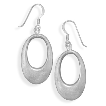 Oval Brush Finished Earrings
