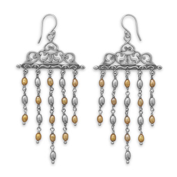 Ornate Cultured Freshwater Pearl Earrings