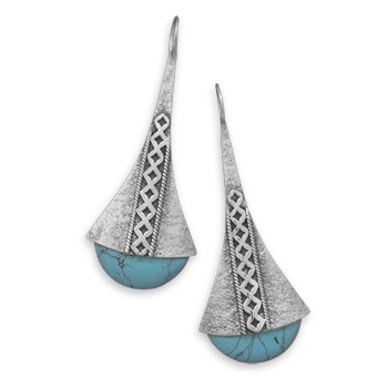 Textured Turquoise Earrings