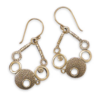Oxidized Bronze Circle Design Earrings