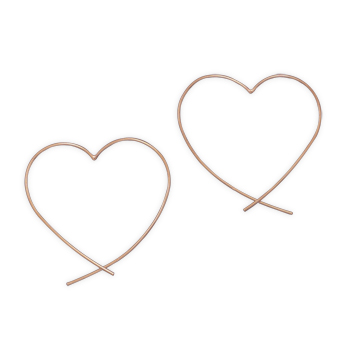 Copper Plated Sterling Silver Heart Earrings