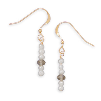 14/20 Gold Filled Cultured Freshwater Pearl and Crystal Earrings