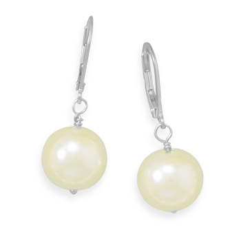 Yellow Glass Pearl Earrings