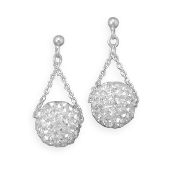Crystal Ball Drop Earrings