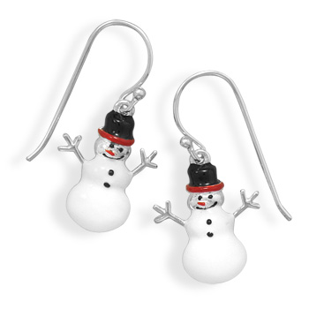Snowman Charm Earrings