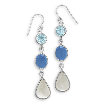Blue Multistone Drop Earrings