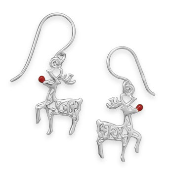 Red-Nosed Reindeer Earrings