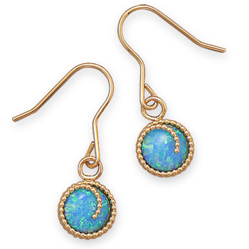 12/20 Gold Filled Synthetic Opal Earrings