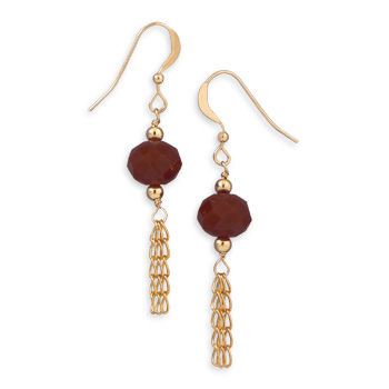 14/20 Gold Filled Earrings with Burgundy Glass