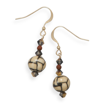 14/20 Gold Filled Earrings with Ceramic Beads