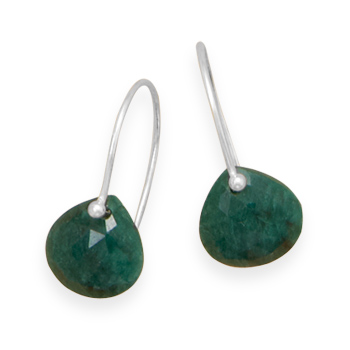 Rough-Cut Emerald Earrings