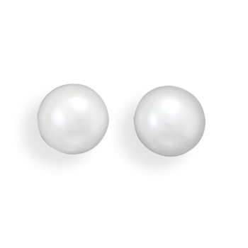 White Cultured Freshwater Pearl Stud Earrings