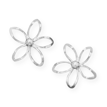 Diamond Cut Flower Post Earrings
